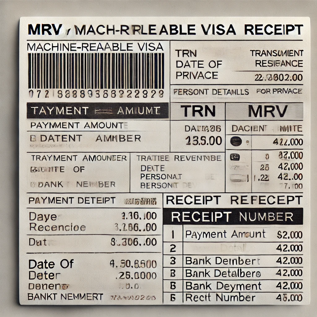 MRV Receipt for US Visa Payment